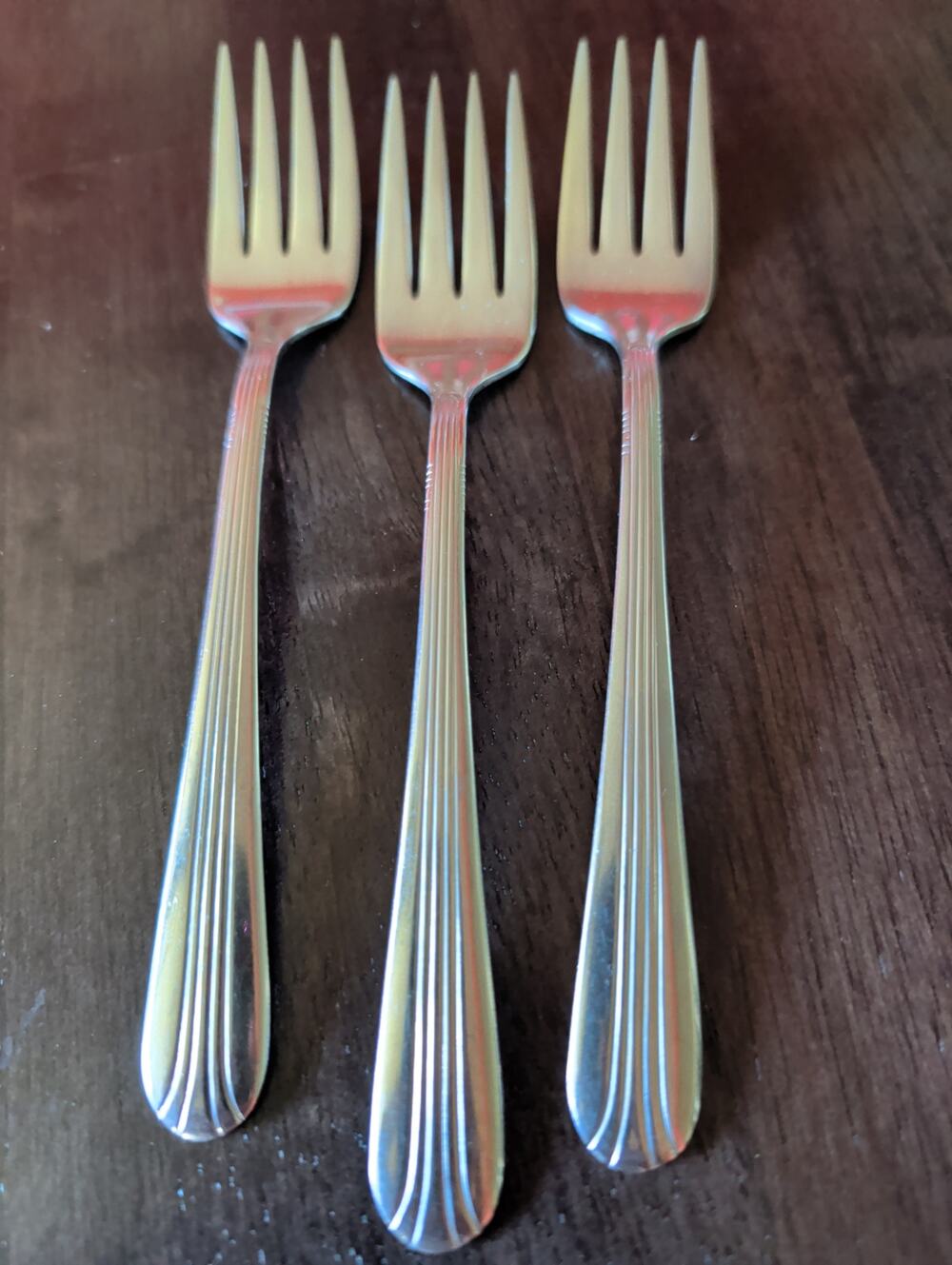 VTG Silco Stainless Steel EMPIRE USA 3 Salad Desert Forks International Silver